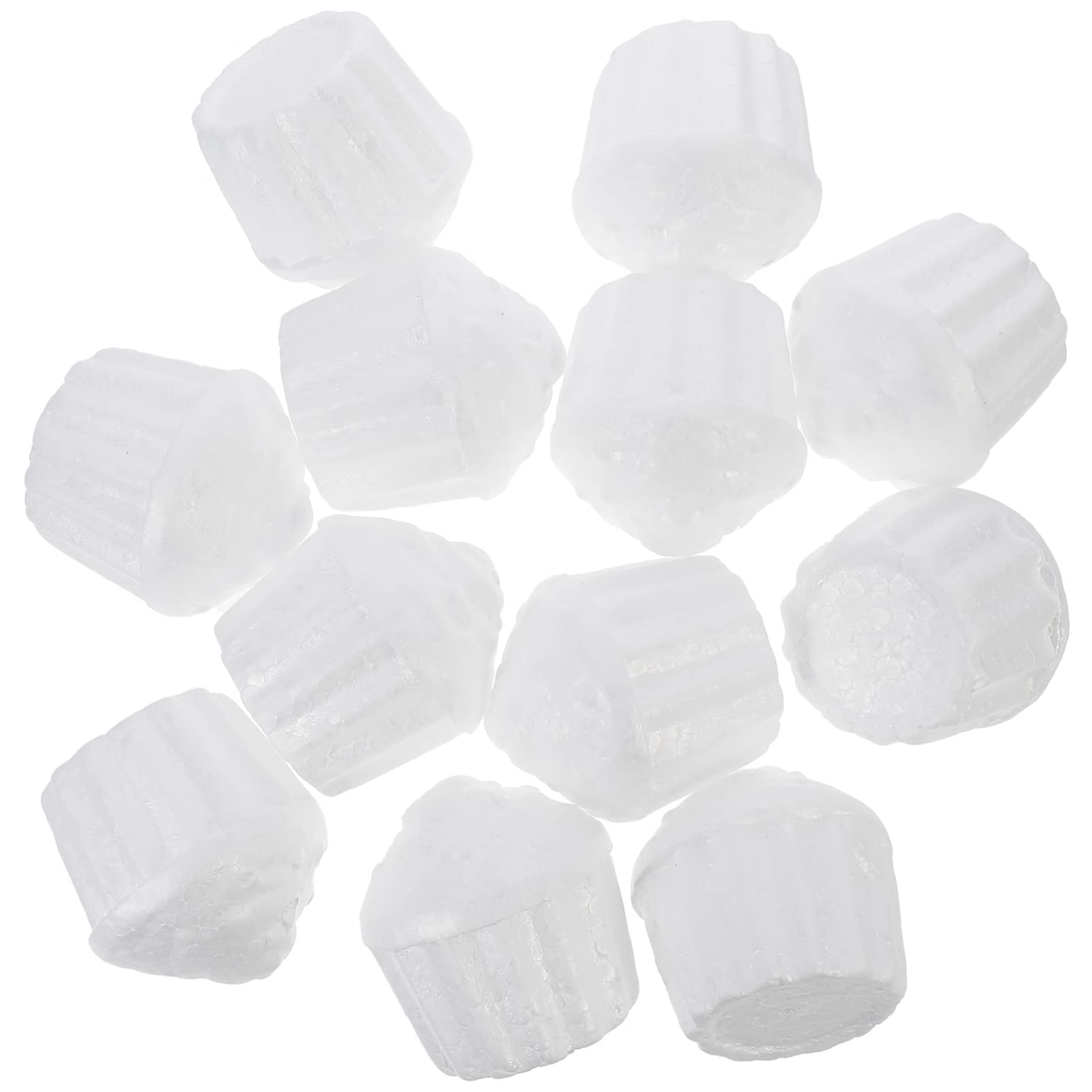 ABOOFAN 12pcs Fake Cake White Foam Cake Shape Polystyrene Foam Cupcake Model Cupcake Round for Christmas Wedding Display Window 7.8cm