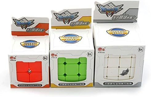 HJXD Cyclone Boys Magic Cube Set 3 Pack 2x2x2 3x3x3 4x4x4 Stickerless Speed Cube True Color