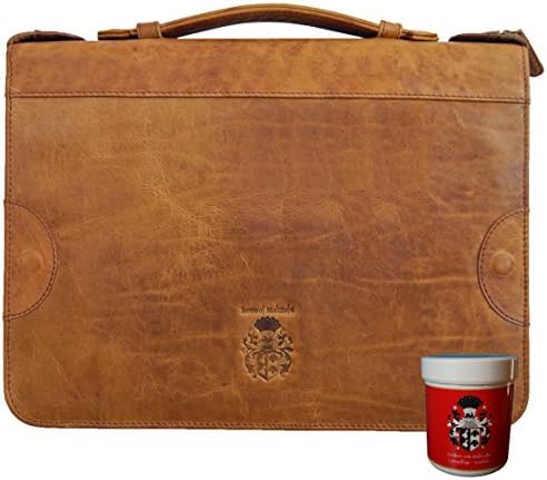 BARON of MALTZAHN Conference folder Portfolio SOLOMON of brown leather + leather care