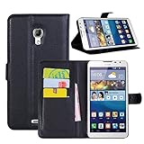 Huawei Ascend Mate 2 Case - Demomm(tm) Flip Pu Leather Wallet Case Holder Cover with Stand Slot / Card for Huawei Ascend Mate 2 Ii (Mate2-Black)