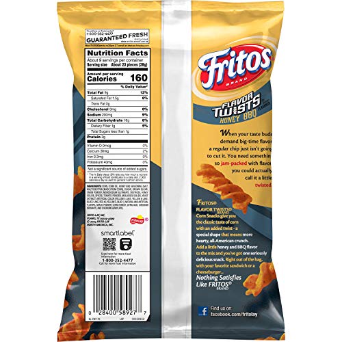 Fritos Twists Honey BBQ Flavored Corn Chips, 9.25 Ounce Pricepulse