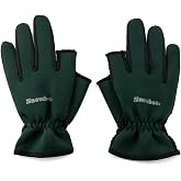 SNOWBEE Lightweight Neoprene Fishing Gloves &ndash; Cold-Weather Insulating Gloves with Grip Palm &amp; Exposed Thumb/Index for Dexterity