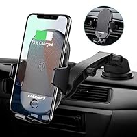 ELEGIANT Qi Wireless Car Charger Mount, 15W 10W 7.5W Infrared Sensor Automatic Clamping Windshield Dashboard Air Vent Phone Holder Compatible with iPhone 11/11 Pro/Xs/XS Max/XR/X/8/Galaxy S10/S10+/S9