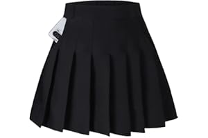 SANGTREE Women Girls Pleated Skirts with Shorts, Elastic Waist Uniform Plus Size Tennis Casual Skirt, 2 Years - US 4XL