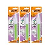 BIC 4-Color Ball Pen, Medium Point, 3 Pack, Assorted Fashion Ink (AMP11-AASST)