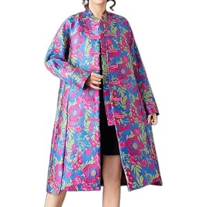 Women's Boxy Jacquard Loose Mid-Length Trench Coat Fashion Outerwear