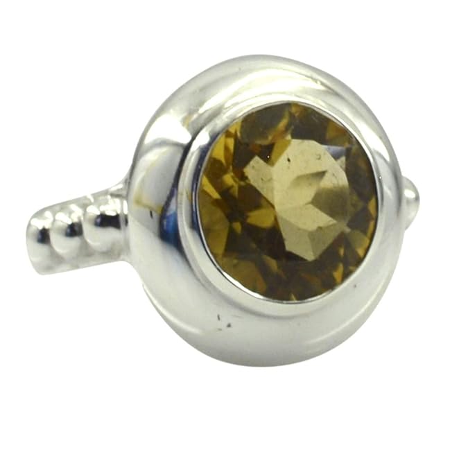 Jewelryonclick Elegante echte Citrin Sterling Silber Günstige Promise Ring in Allen Größen erhältlich