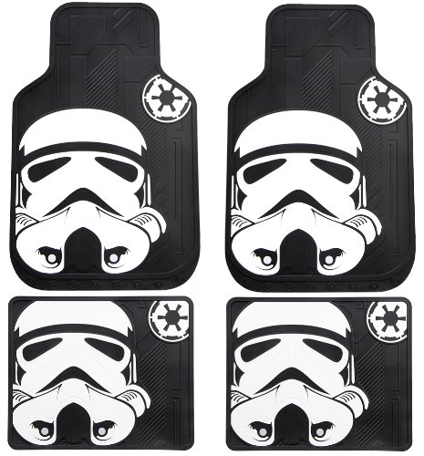 Storm Trooper with Galactic Empire Logo Star Wars Car Truck SUV Front and Rear Seat Rubber Floor Mats - 4PCS - Thumbnail 3