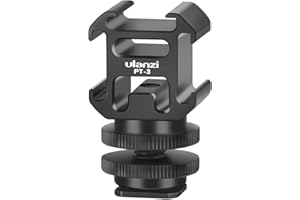 Ulanzi PT-3 Aluminium Camera Hot Shoe Mount Adapter Video Accessory Triple Cold Shoe Bracket Lights, LED Monitors, Microphones, Audio Recorder & Studio Flash Video Camera