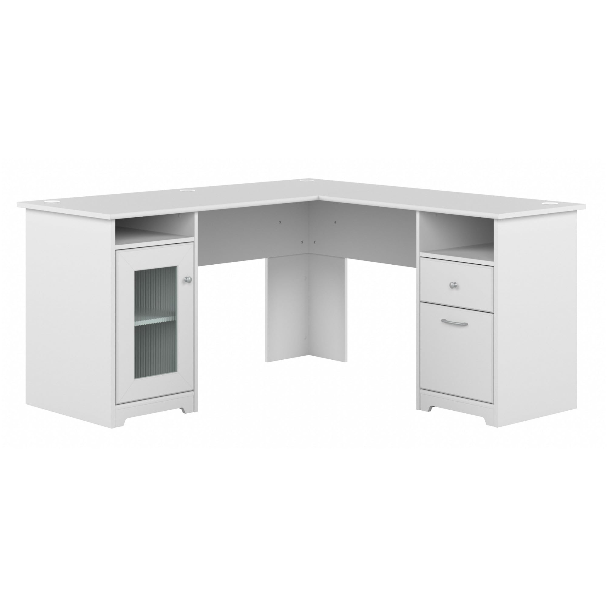 Photo 1 of ***MISSING HARDWARE***
Bush Furniture Cabot L Shaped Computer Desk in White | Corner Table with Drawers and Storage for Personal Home Office Workspace (PARTIAL SET)
