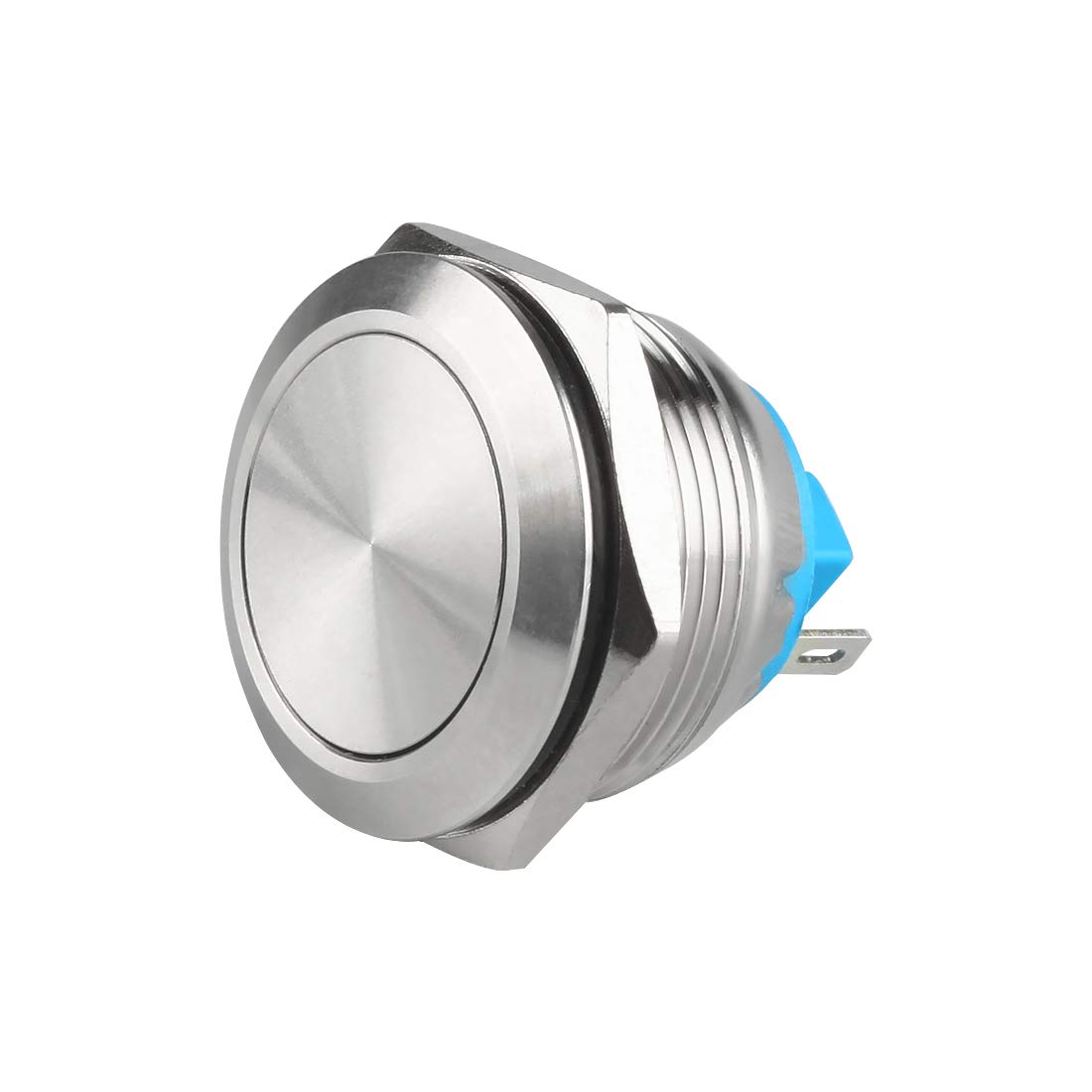 Larcele Push Button Switch 22mm Waterproof Momentary Metal DIY Switch,1 Piece JSANKG-15 (Pin Terminal)