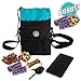 Dog Treat Pouch Training Poop Travel Bag with Collapsible Holder & Adjustable Belt Shoulder Strap Perfect for carrying Pet Food, Toys & Water + FREE BONUS Massage Ball & 2 Poop waste Bag Dispensers.