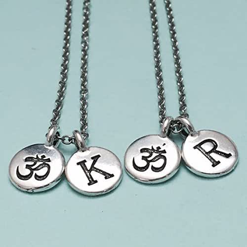 Best friend necklace, ohm symbol necklace