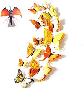 Download 12pcspink Jahosin 3d Butterfly Wall Stickers Fridge 12 Pcs Pvc Waterproof Refrigerator For Wall Decor Art Crafts Home Party Room Decoration Art Kids Room Bedroom Decor Toys Games Wall Stickers