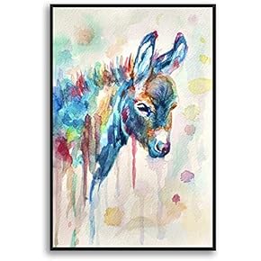 Framed Canvas Home Artwork Decoration Watercolor Painting Canvas Wall Art for Living Room, Bedroom - 16x24 inches