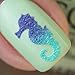 Whats Up Nails - Seahorse Vinyl Stencils for Nail Art Design (2 Sheets, 40 Stencils Total)