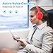Active Noise Canceling Headphones, RCA Bluetooth 5.0 Headphones Over Ear Wireless Headphones with Mic, Foldable Soft Protein Earpads, 25Hrs Playtime for Travel Work TV PC Cellphone（Red）thumb 1