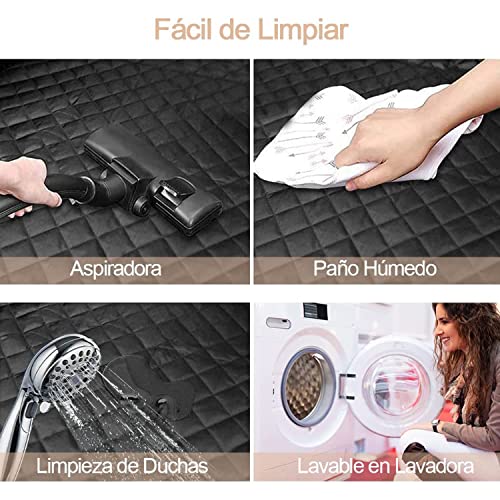 AbaqKalza Funda para Asiento de Perro para Coche y SUV, Forro de Carga para Mascotas Lavable Impermeable Antideslizante para Asiento Trasero Camión Sedán Universal, Protector de Solapa de Parachoques