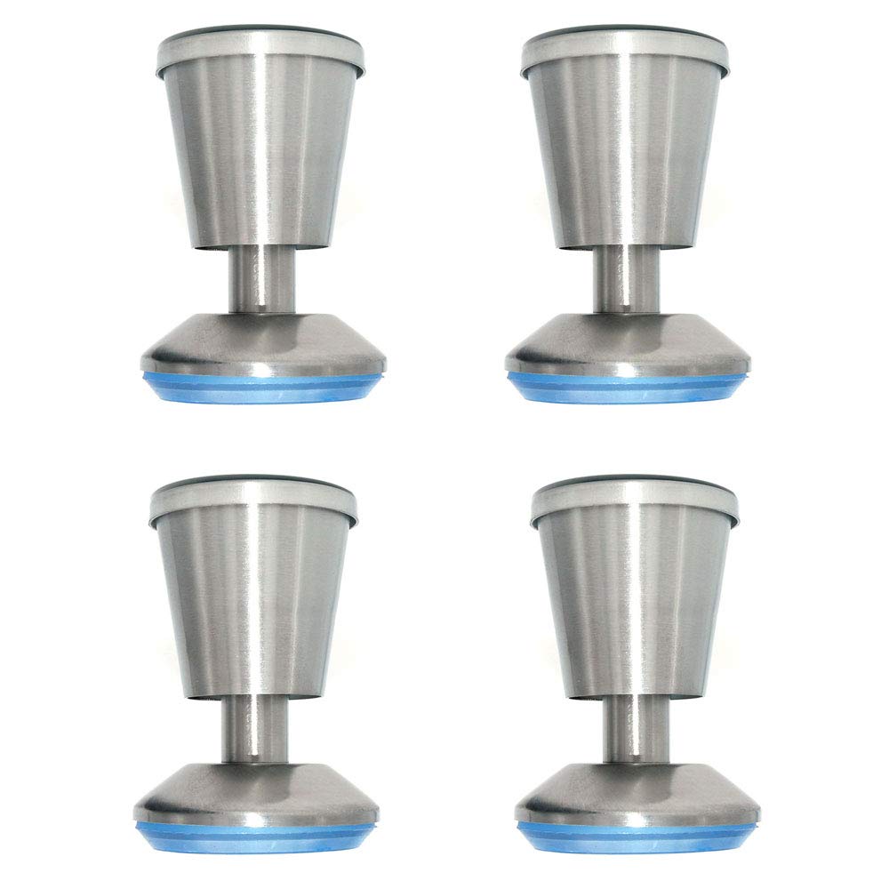 NUZAMAS Set of 4 Cabinet Legs Kitchen Feet Worktop, Cup Shape, 80mm High, Unit, Breakfast Bar, Desk Table Legs Furniture Legs - Stainless Steel - 0-5mm Adjustable Height