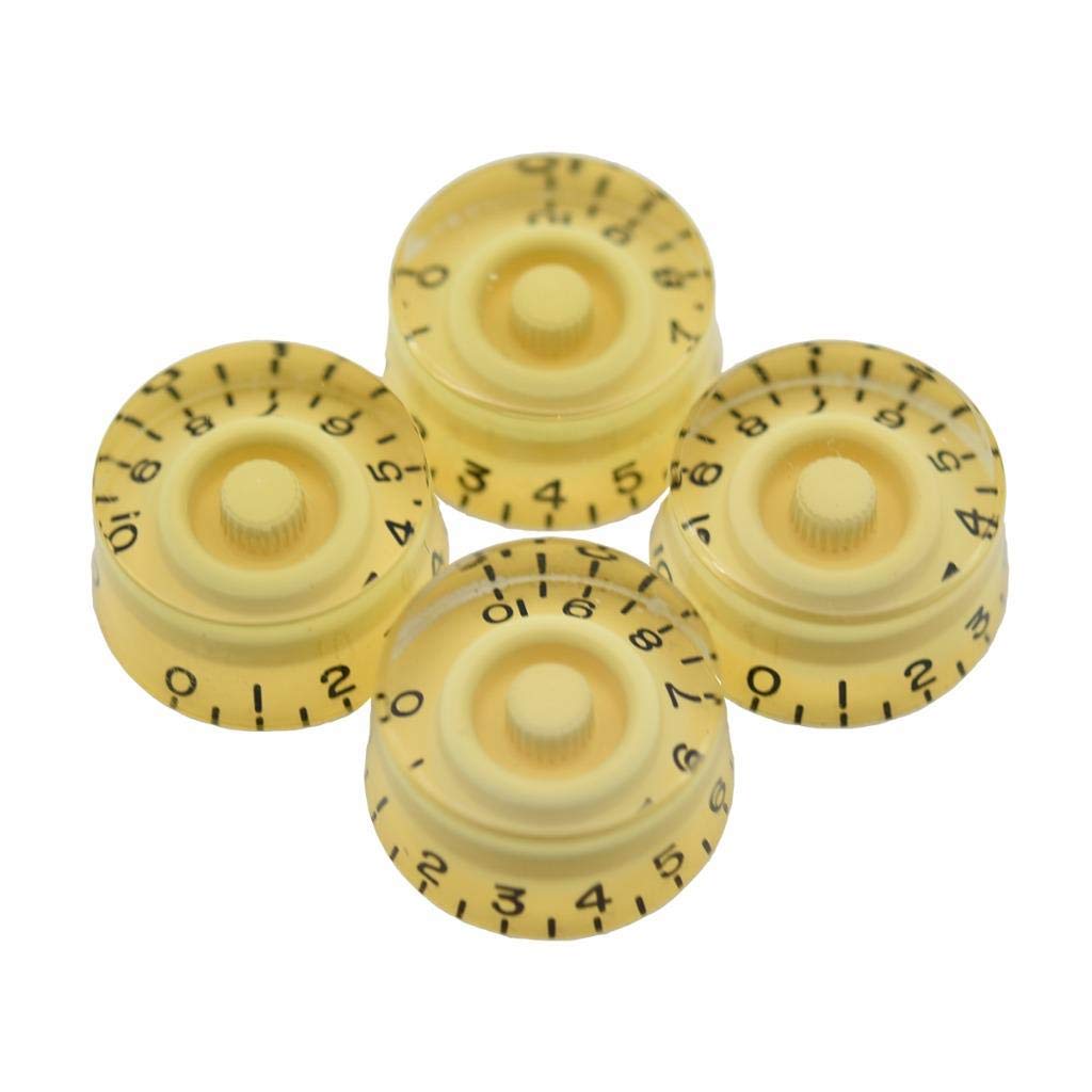 Dopro 4pcs USA(Imperial) LP Guitar Speed Dial Knobs 24 Fine Splines Control Knobs for USA Les Paul/CTS Pots Cream