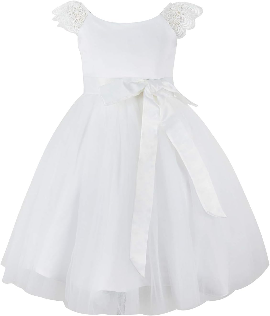 Mrprettys Off White Navy Blue Lace Tulle Flower Girl Dress Girls Wedding Party Dress
