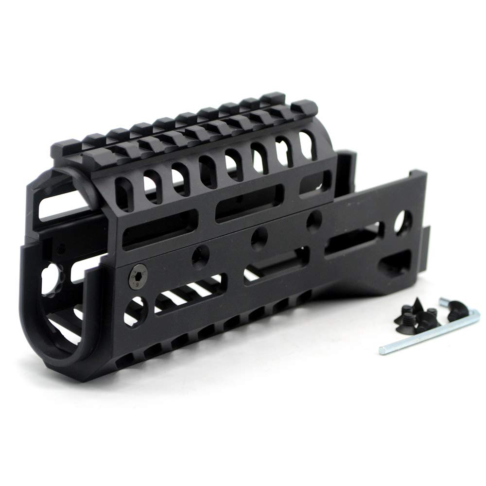 TRIROCK 6.5 inch Black Two-pieces design drop-in style Universal AK MlK Handguard fits both RU & US AK47