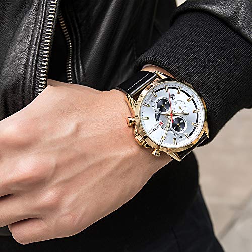 Reloj de Pulsera de Cuarzo para Hombre con cronógrafo de Acero Resistente al Agua - Imagen 3