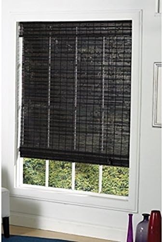 Exotic Look Espresso Bamboo Cord Lock Roman Shade, 27" x 48"