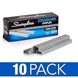 Swingline Staples, Standard, 1/4" Length, 210/Strip, 5000/Box, 10 Pack (35111) Packaging may vary