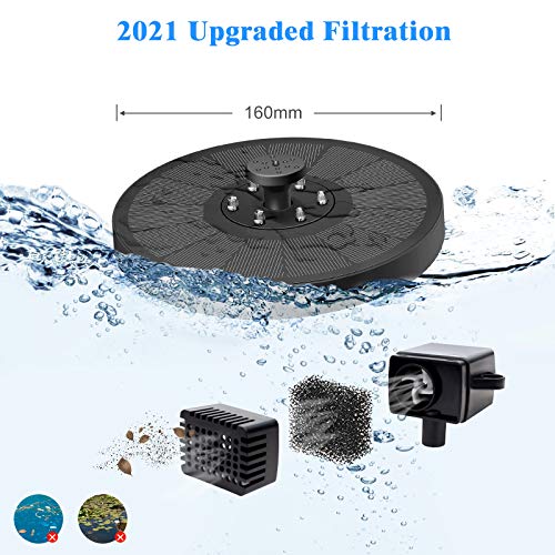 Gocheer Upgraded 3W Solar Fountain Pump with LED Lights , 7 Nozzles for Different Water Styles, Outdoor Floating Solar Powered Water Fountain Pump with Storage Battery for Bird Bath Garden Pond Pool