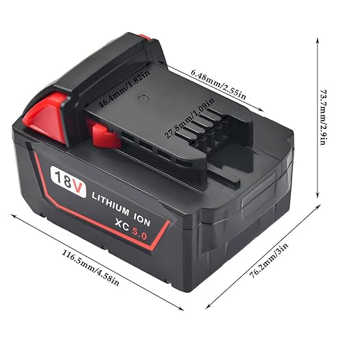 2-Pack M18 5.0Ah Battery Replacement For Milwaukee Tools - 18V XC Lithium