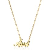 Hidepoo Ava Necklace - 18K Gold Plated Name Ava Necklace for Women Jewelry
