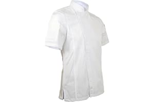 ChefsCloset Short Sleeve William Chef Coat, Modern Zipper Chef Jacket