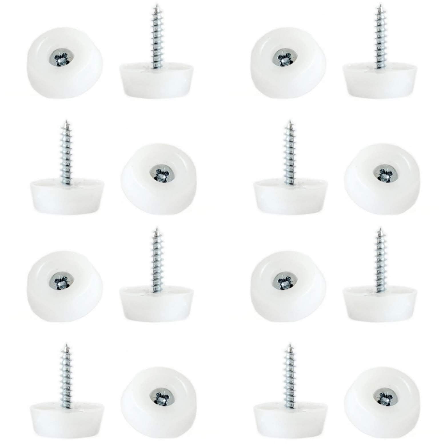 Keay Vital Parts - 24 Pieces Furniture Glides 21mm White Nylon Chair, Sofa, Table Feet Gliders, Floor Protectors Pads - Made in Germany