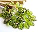 50 pcs Mix of Green Czech Glass Leaf Beads 12mm