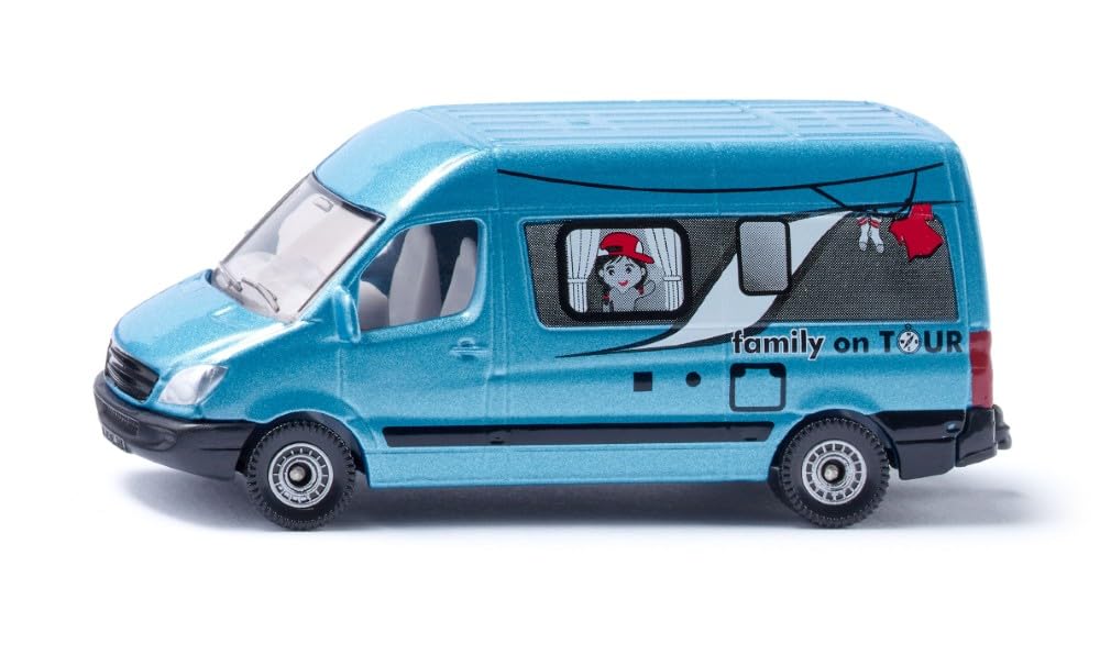siku 1559, Campervan, Spielzeugauto für Kinder, Metall/Kunststoff, Blau, Vielseitig einsetzbar