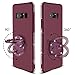 Henpone Case for Samsung Galaxy S21 Plus Case for Women Girl,Bling Diamond Ring Protective Case with Ring Kickstand for Samsung Galaxy S21 Plus 6.7'' 5G Deep Purple