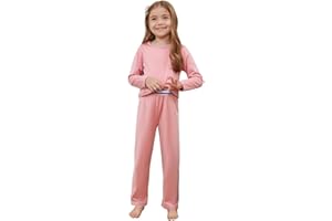 Mirawise Girls Thermal Kids Underwear Long Johns Set Base Layer Long Sleeve Shirts Pants Ski Clothes Fleece Lined Undershirt