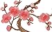 Two Asian Cherry Blossom Sakura Flower Iron on Embroidered Appliques Patch Japanese Chinese (Pink)