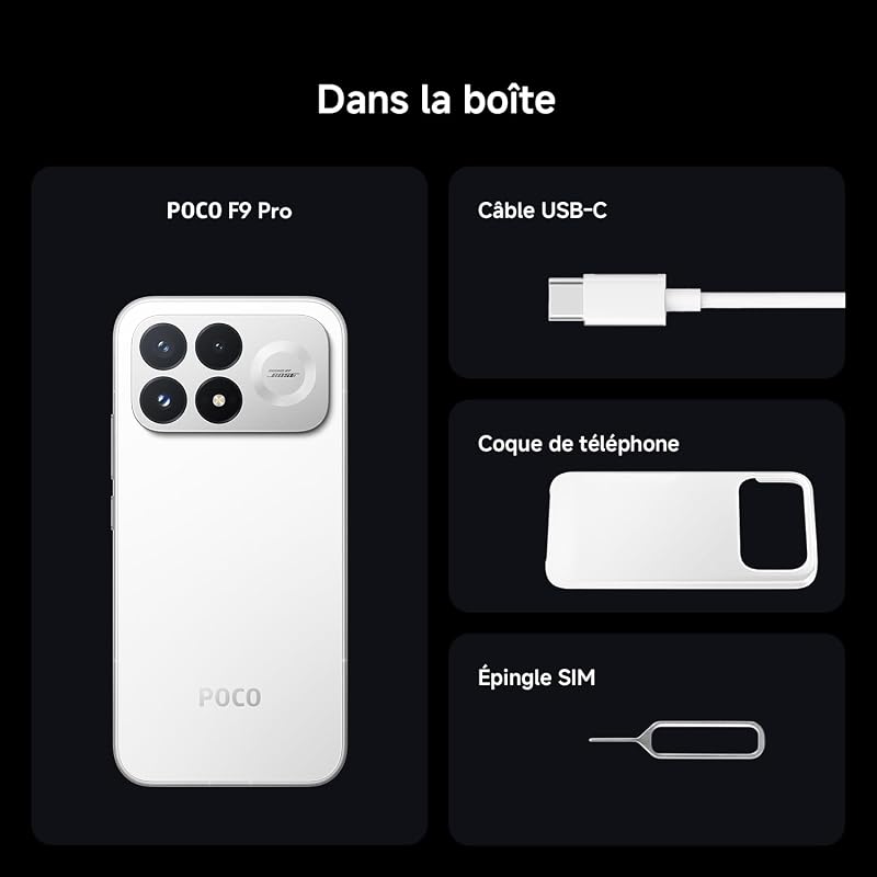 POCO F9 Pro, Smartphone 12+256 Go, Noir, Batterie 6330 mAh, Charge 100 W