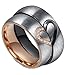 LineAve His or Her Couple Matching Heart Ring Mens Womens Wedding Band Stainless Steel