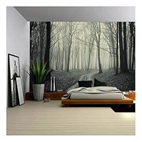 Vinatge Mural of a Worn Out Pathway in a Dried Out Forest - Wall Mural, Removable Sticker, Home Decor - 66x96 inches