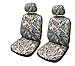 Forest Gray Camo Seat Cover Pair for Pickups + Free Bonus Washing Mitt