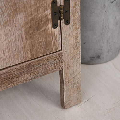 kleankin Wooden Under Sink Bathroom Floor Storage with Double