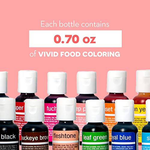 Chefmaster Liqua Gel Food Coloring Fade Resistant Food Coloring 12 Pack Vibrant Eye Catching Colors Easy To Veganpantry Com