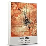 Mitchell Map Poster, South Dakota Map Art