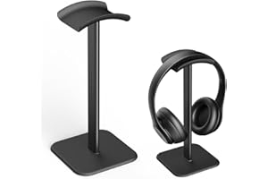 Ahonnpely Headphone Stand for Desk - Headset Stand with Aluminum Hanger and Plastic Headrest, Headphone Holder for AirPods Max, Sony, Bose, Beats and More (Black)