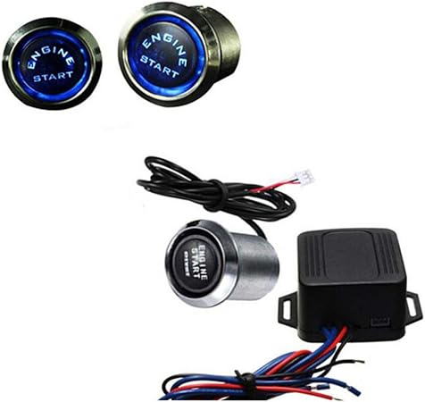 Amazon Psler スマート 車の警報 システム プッシュ エンジン スタート ボタン と キーレス ゴーシステム 汎用 ブルーライト 車 バイク 車 バイク