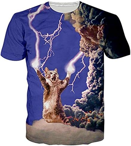 Unisex Thunder Cat Print Graphic Shirts Tops
