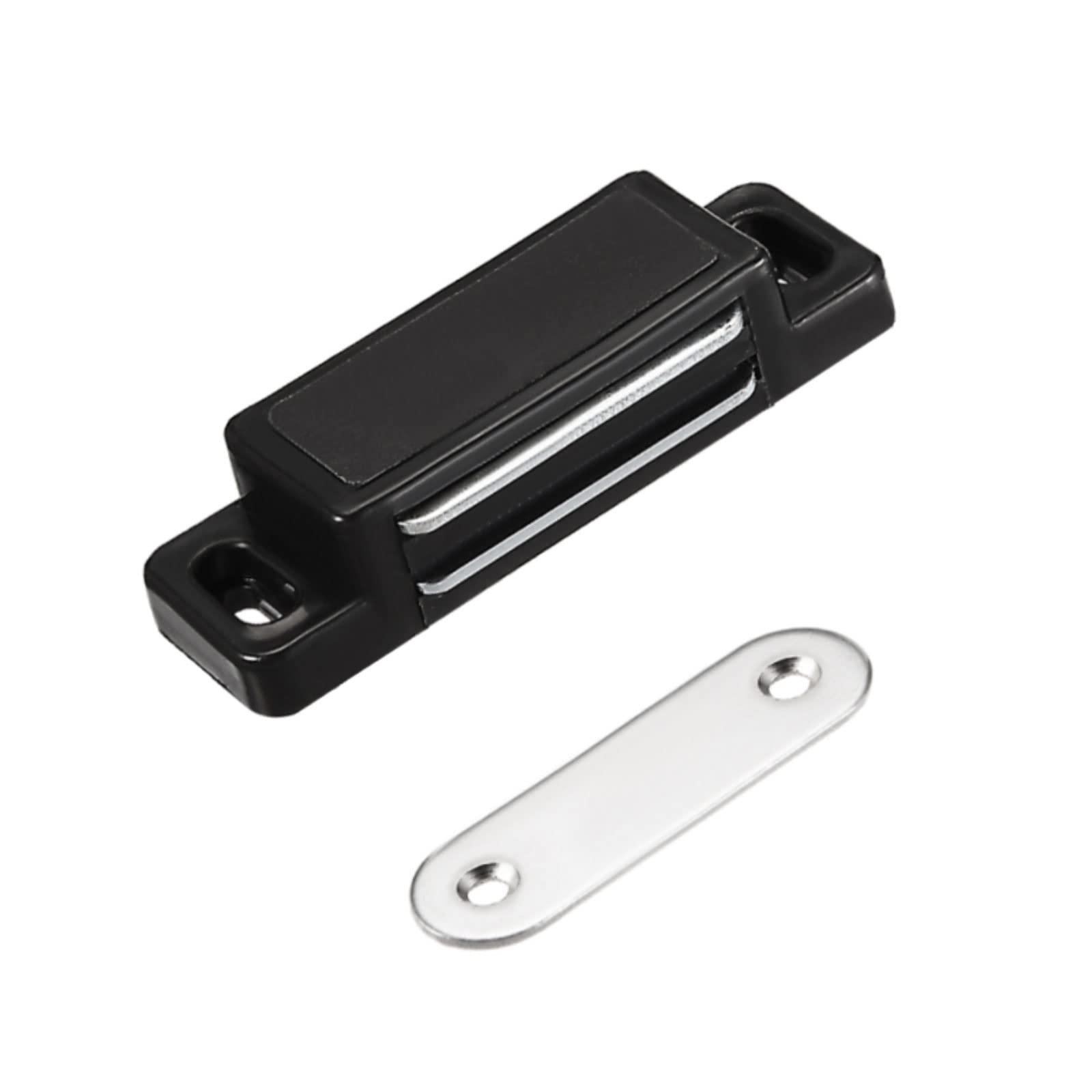 METALLIXITY Magnetic Latches Catch (73mm/2.87") 1Pcs, ABS Metal Cabinet Magnet Latch - for Cabinet Door Drawer, Home Decoration, Black